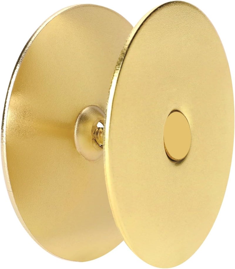 Door Hole Cover Plate, 2-5/8" Diameter Solid Steel, Hole Filler Plate (1, Gold)